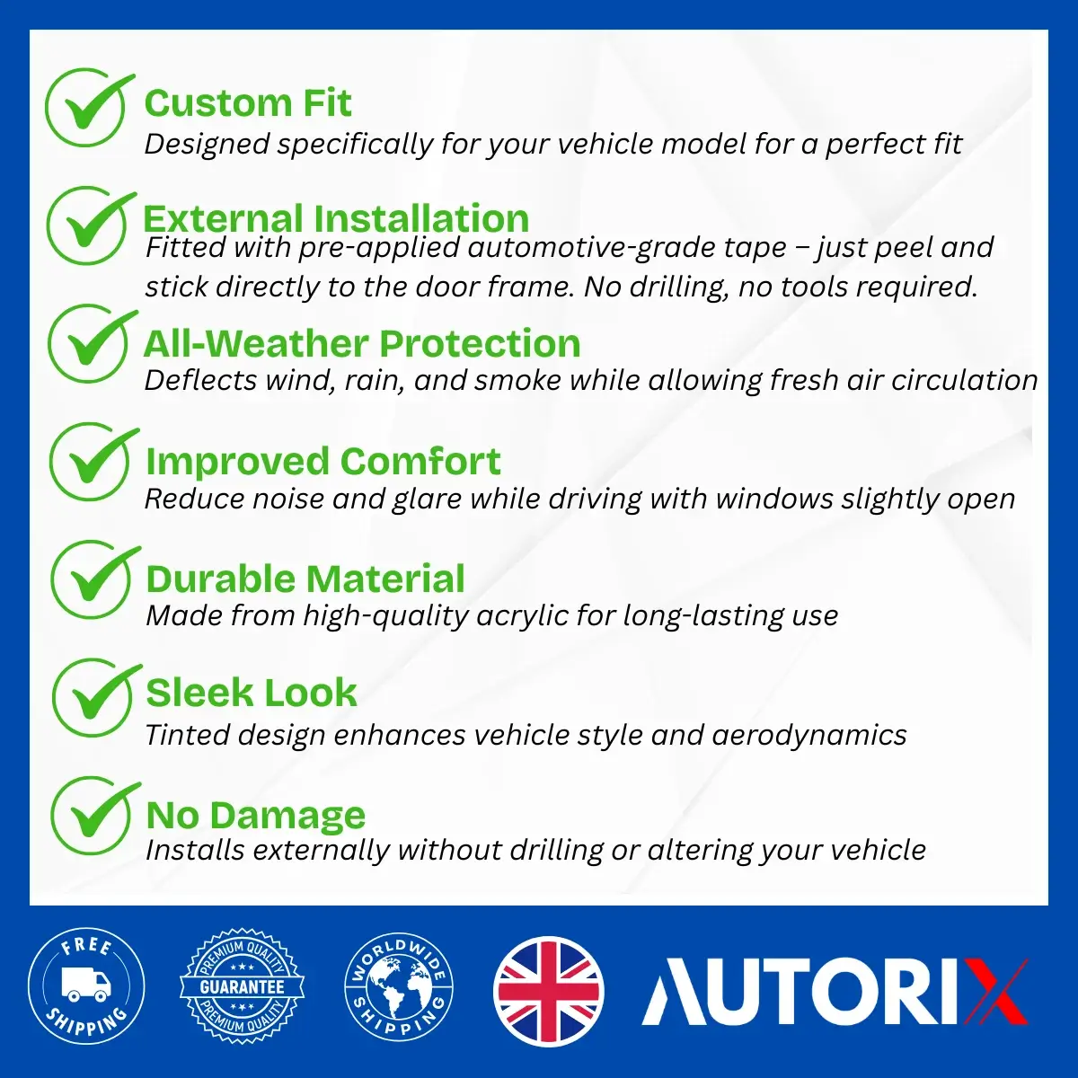 PEUGEOT EXPERT 2016-2025 EXTERNAL FIT WIND RAIN SUN SMOKE GUARD DEFLECTORS 2PCS - Image 7