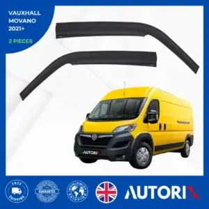 VAUXHALL MOVANO 2021+ EXTERNAL FIT WIND RAIN SUN SMOKE GUARD DEFLECTORS 2PCS SET