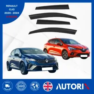 RENAULT CLIO 2020-2024 EXTERNAL FIT WIND RAIN SUN SMOKE GUARD DEFLECTORS 4PCS