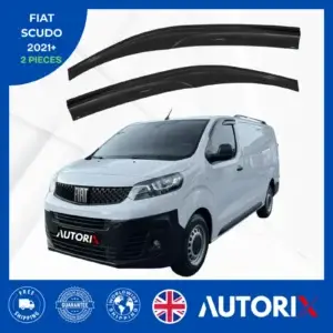 FIAT SCUDO 2021+ EXTERNAL FIT WIND RAIN SUN SMOKE GUARD DEFLECTORS 2PCS SET