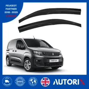PEUGEOT PARTNER 2018-2025 EXTERNAL FIT WIND DEFLECTORS RAIN SUN SMOKE GUARD 2PCS