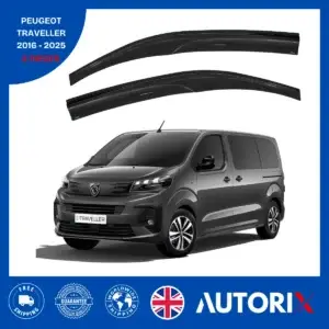 PEUGEOT TRAVELLER 2016-2025 EXTERNAL FIT WIND RAIN SUN GUARD DEFLECTORS 2PCS SET