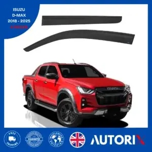 ISUZU D-MAX 2018-2025 EXTERNAL FIT WIND RAIN SUN SMOKE GUARD DEFLECTORS 4PCS SET