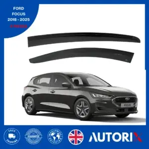 FORD FOCUS 2018-2025 EXTERNAL FIT WIND RAIN SUN SMOKE GUARD DEFLECTORS 4PCS