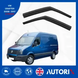 VW CRAFTER 2008-2017 EXTERNAL FIT WIND RAIN SUN SMOKE GUARD DEFLECTORS 2PCS SET