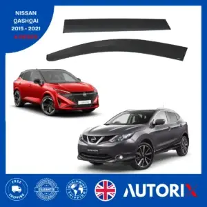 NISSAN QASHQAI 2015-2021 EXTERNAL FIT WIND RAIN SUN SMOKE GUARD DEFLECTORS 4PCS