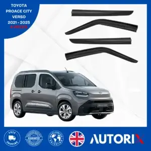 TOYOTA PROACE VERSO 2021-2025 EXTERNAL FIT WIND RAIN SUN SMOKE DEFLECTORS 4PCS