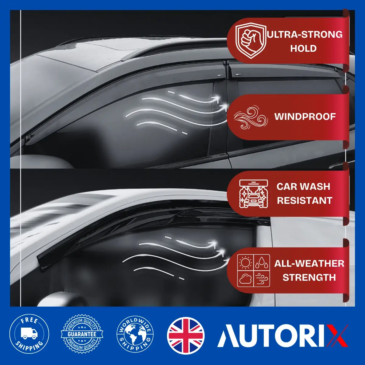 VAUXHALL MOVANO 2010-2022 EXTERNAL FIT WIND RAIN SUN SMOKE GUARD DEFLECTORS 2PCS - Image 10