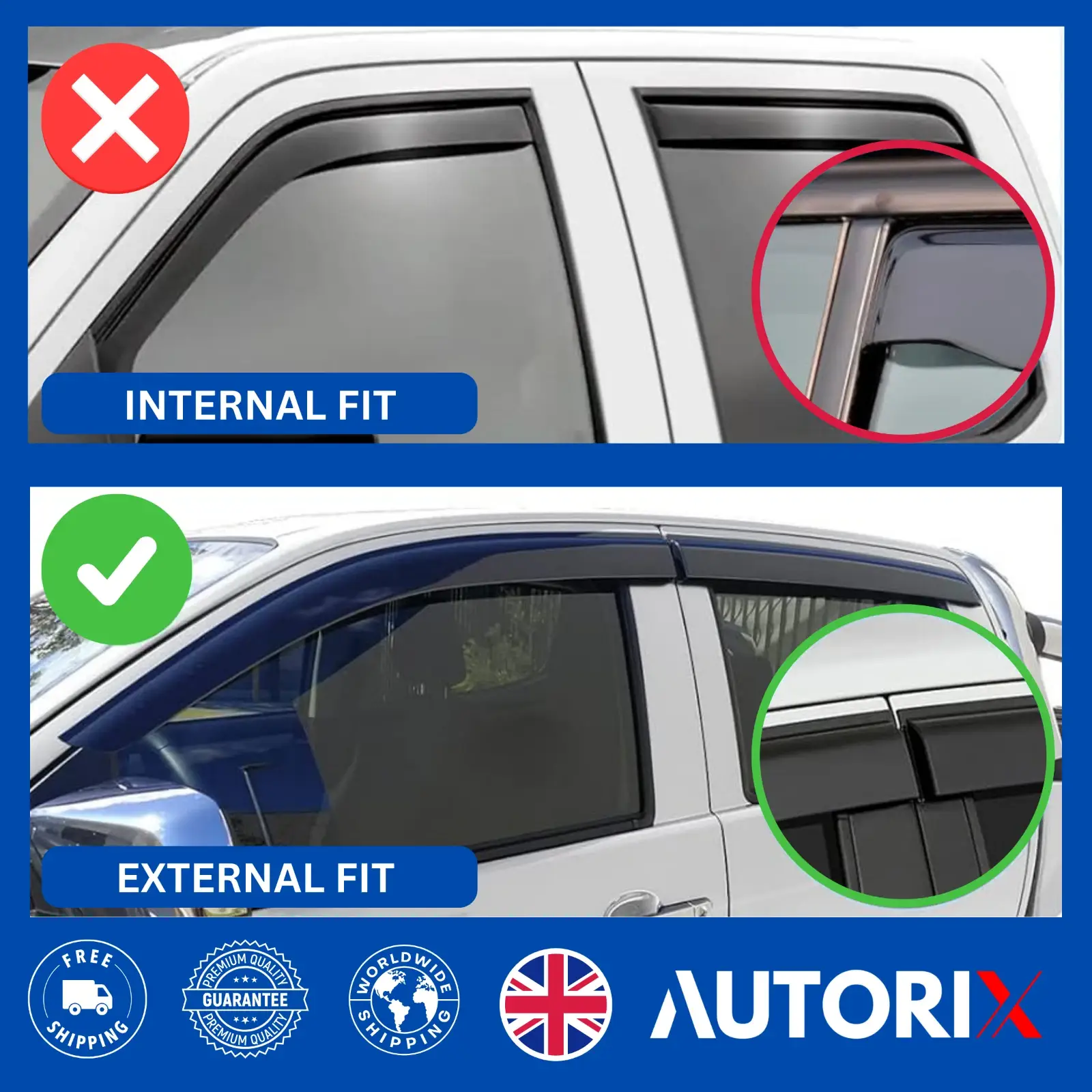 VAUXHALL MOVANO 2010-2022 EXTERNAL FIT WIND RAIN SUN SMOKE GUARD DEFLECTORS 2PCS - Image 6