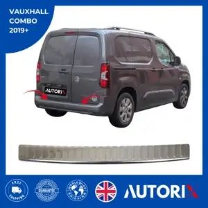 VAUXHALL COMBO 2019+ BRUSHED STAINLESS STEEL CHROME REAR BUMPER PROTECTOR GUARD