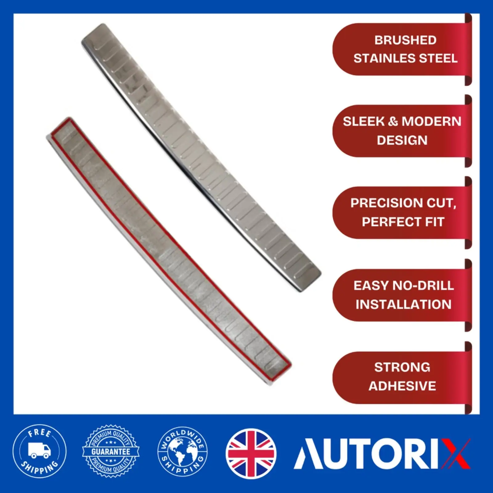 VAUXHALL COMBO 2019+ BRUSHED STAINLESS STEEL CHROME REAR BUMPER PROTECTOR GUARD - Image 4