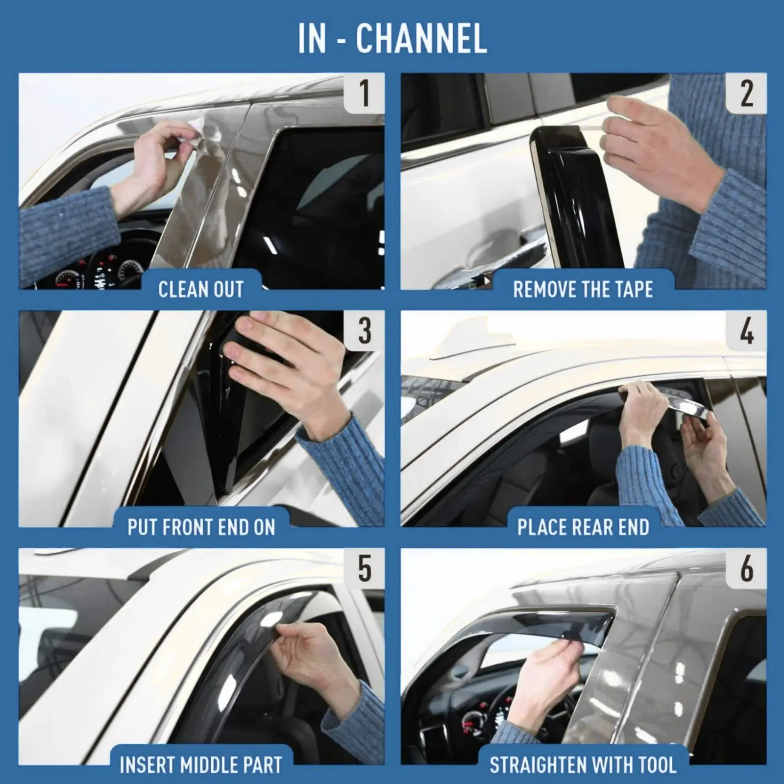 FORD TRANSIT CONNECT / TOURNEO CONNECT MK3 2021+ IN-CHANNEL WIND DEFLECTORS 2PCS - Image 4