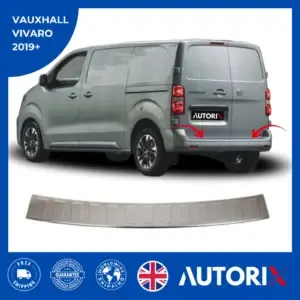 VAUXHALL VIVARO 2019+ BRUSHED STAINLESS STEEL CHROME REAR BUMPER PROTECTOR GUARD