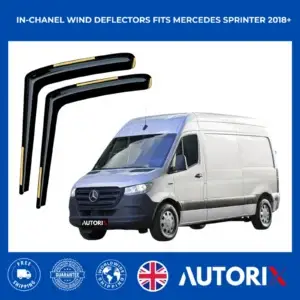MERCEDES SPRINTER 2018+ WIND-SUN-RAIN DEFLECTORS IN-CHANNEL BLACK TINTED 2 PCS