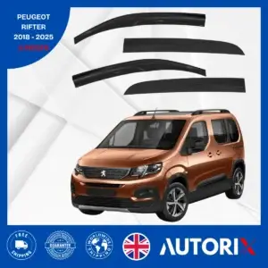 PEUGEOT RIFTER/PARTNER 2018+ EXTERNAL FIT WIND RAIN SMOKE GUARD DEFLECTORS 4PCS