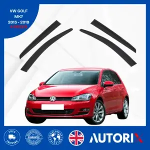 VW GOLF MK7 2013-2019 EXTERNAL WIND RAIN SUN DEFLECTORS SMOKE 4PCS SET