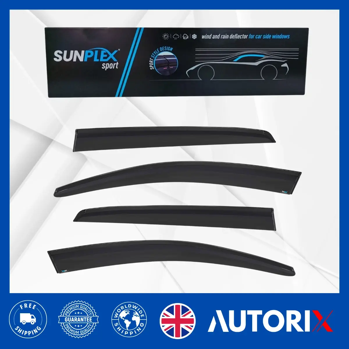 VW GOLF MK7 2013-2019 EXTERNAL WIND RAIN SUN DEFLECTORS SMOKE 4PCS SET - Image 10