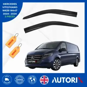 MERCEDES VITO VIANO 2004-2024 EXTERNAL FIT WIND RAIN SUN SMOKE DEFLECTORS 2PCS