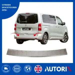 CITROEN SPACETOURER 2016+ BRUSHED STAINLESS STEEL CHROME REAR BUMPER PROTECTOR