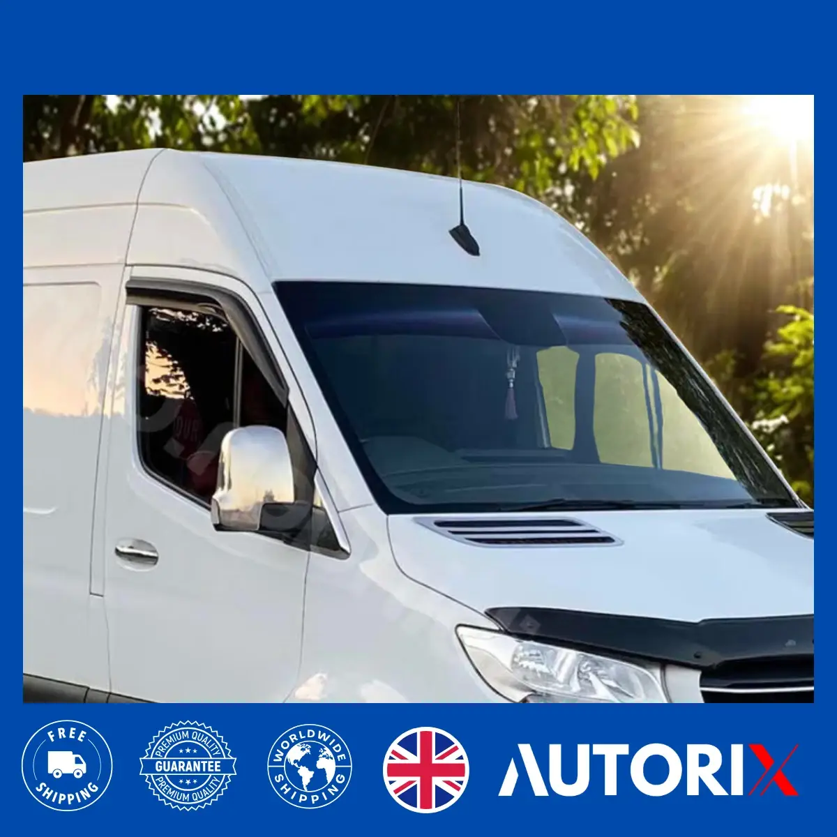 MERCEDES SPRINTER 2006+ EXTERNAL FIT WIND RAIN SUN SMOKE DEFLECTORS 2PCS SET - Image 13