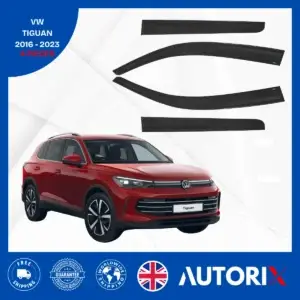 VW TIGUAN 2016-2023 EXTERNAL FIT WIND RAIN SUN SMOKE GUARD DEFLECTORS 4PCS SET