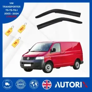 VW TRANSPORTER T5-T6-T6.1 2003-2024 EXTERNAL FIT WIND RAIN SUN DEFLECTORS 2PCS