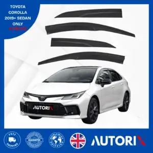 TOYOTA COROLLA SEDAN 2019+ EXTERNAL FIT WIND RAIN SUN GUARD DEFLECTORS 4PCS