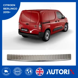 CITROEN BERLINGO 2019+ BRUSHED STAINLESS STEEL CHROME REAR BUMPER PROTECTOR