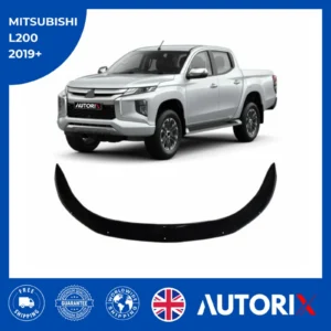 MITSUBISHI L200 2019+ BONNET PROTECTOR WIND STONE BUG DEFLECTOR BLACK GLOSS