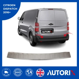 CITROEN DISPATCH 2016+ BRUSHED STAINLESS STEEL CHROME REAR BUMPER PROTECTOR