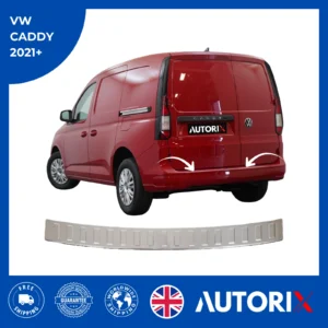 VW CADDY 5 2021+ BRUSHED STAINLESS STEEL CHROME REAR BUMPER PROTECTOR GUARD